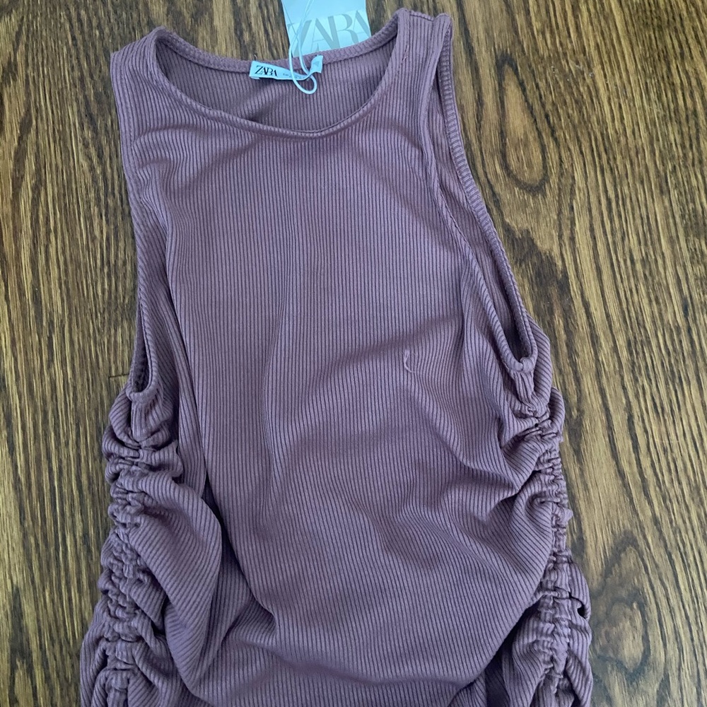 Zara dress with side slits and ties to make slits shorter sz S